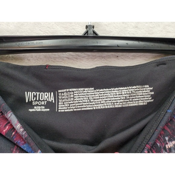 Victoria Sport Leggings Women Medium Multicolor Mesh Lace Up Panel Elastic Waist - Picture 5 of 6